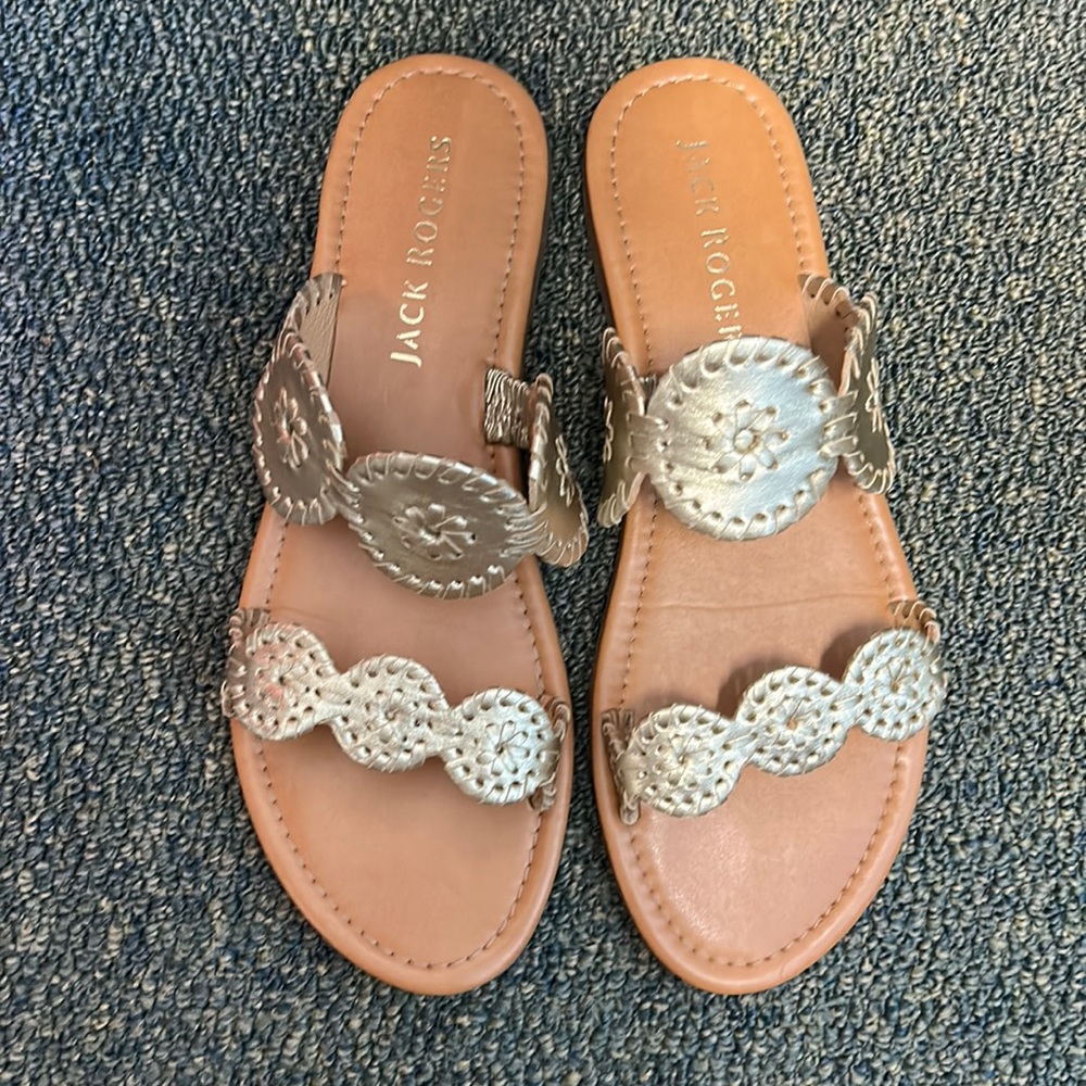 Jack Rogers platinum slide sandals